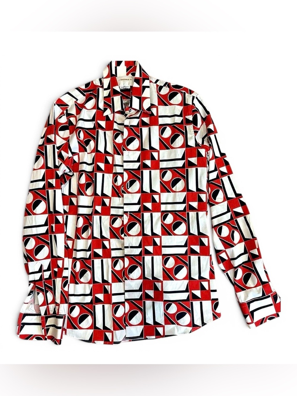 La DoubleJ Boy Shirt Geometrico Cotton Red Black White